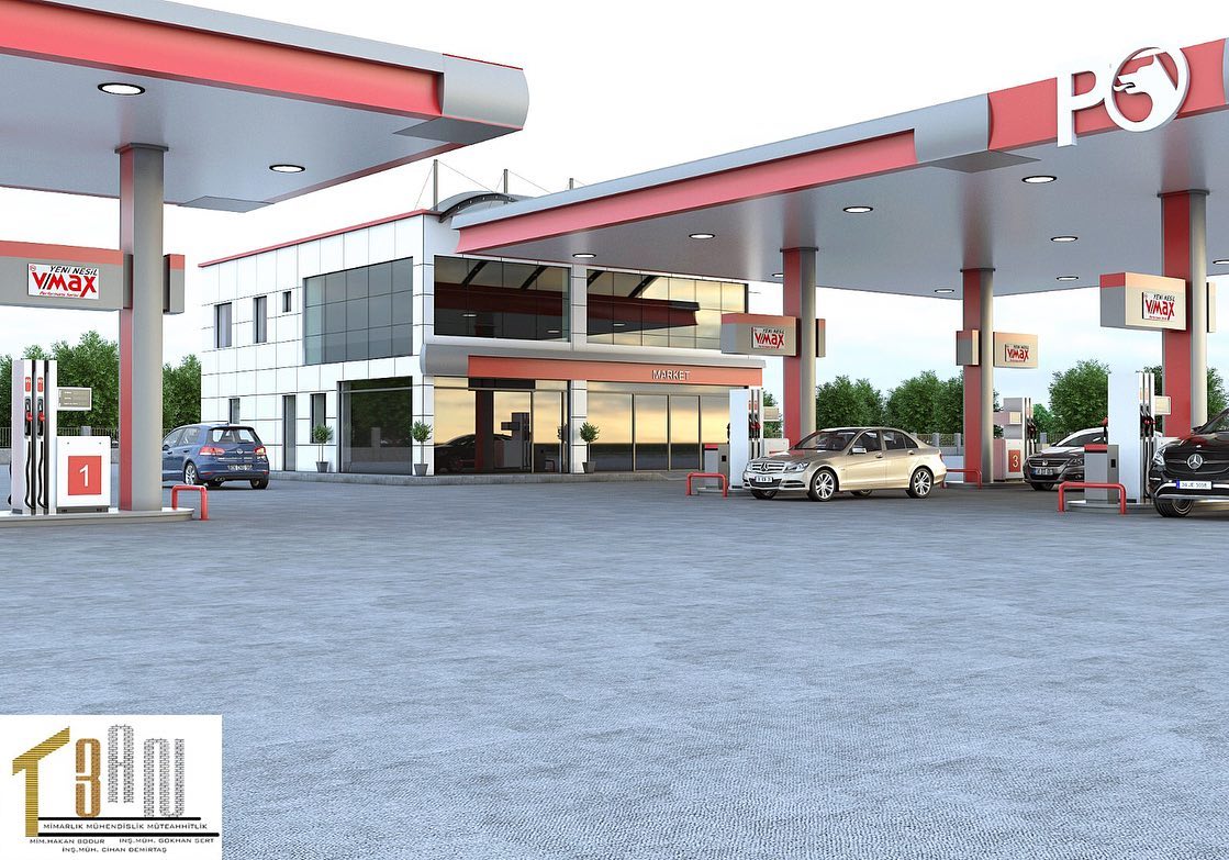 Yakıt istasyonu, market+idari birim projesi 3