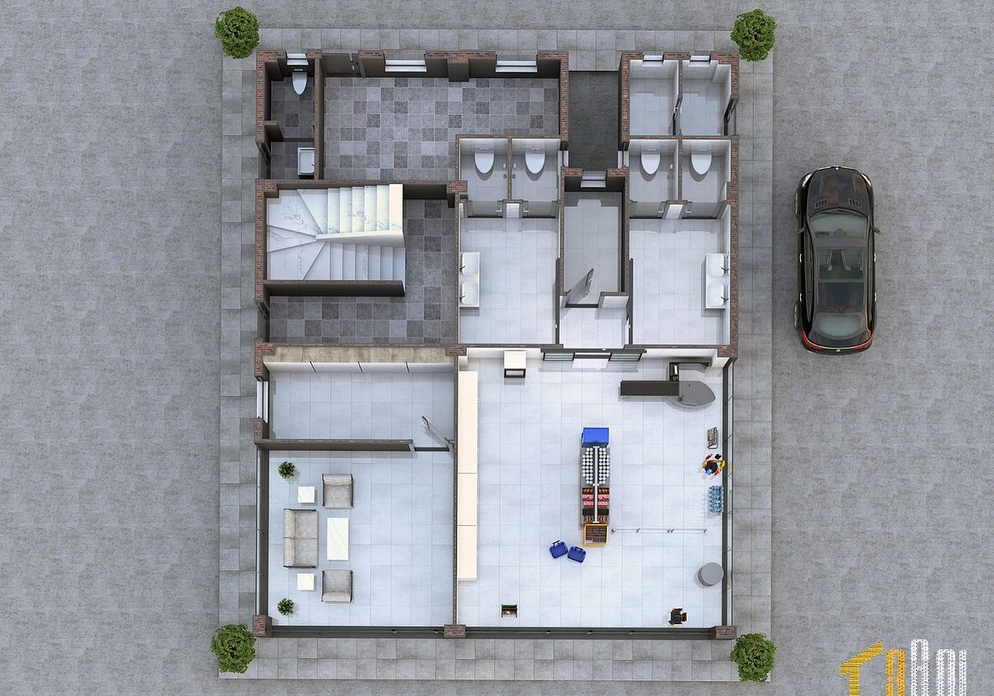 Yakıt istasyonu, market+idari birim projesi 6