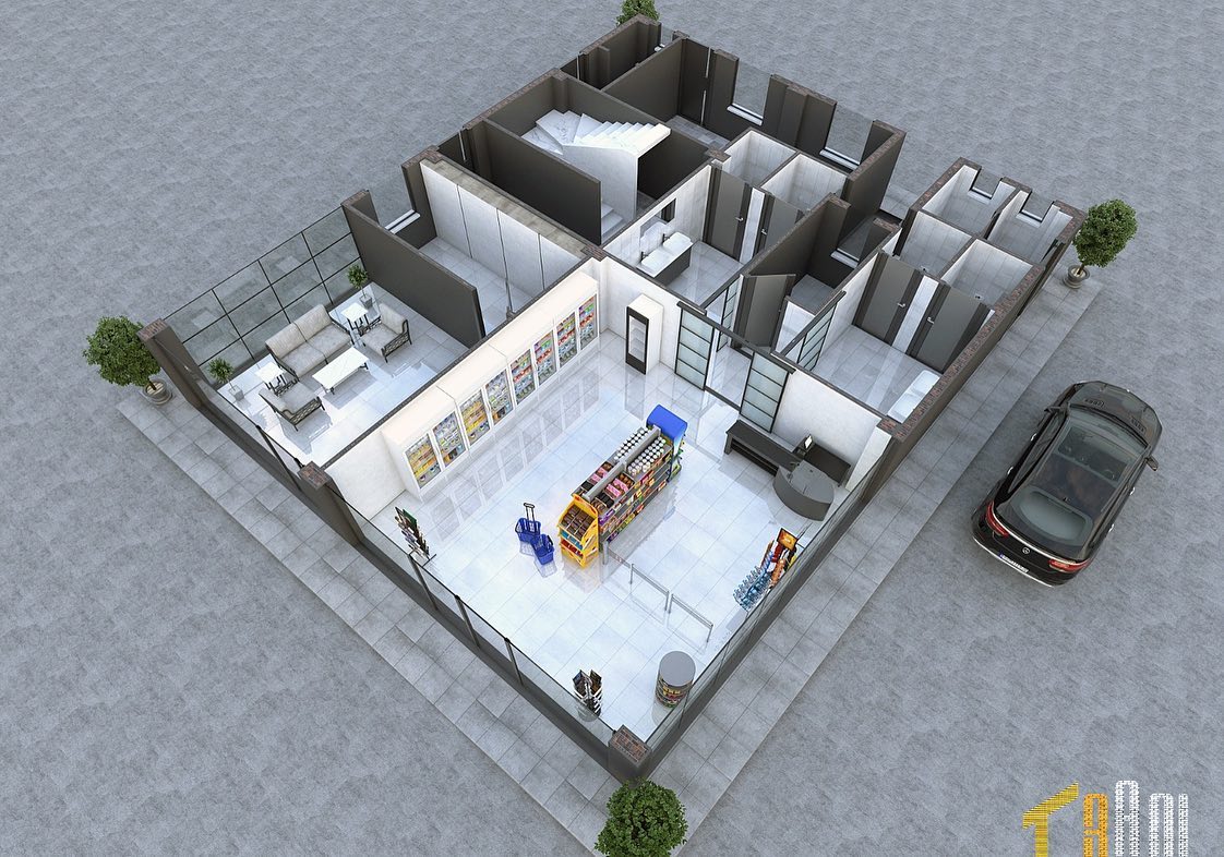 Yakıt istasyonu, market+idari birim projesi 7